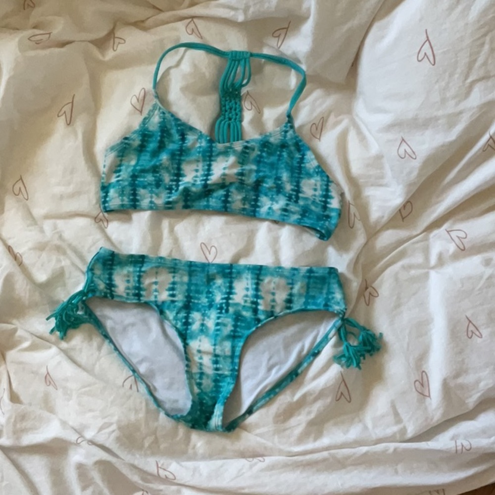 Girls blue swimsuit blue